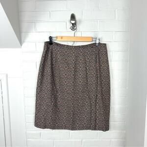 Vintage Hunt Club Brown Patterned Wrap Skirt Size 16